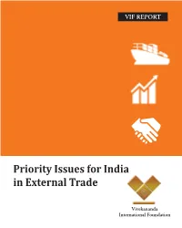 Priority Issues for India in External Trade