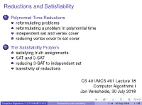 Reductions and Satisfiability