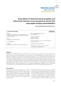 Scale Effects of Nanomechanical Properties and Deformation Behavior of Au Nanoparticle and Thin Film Using Depth Sensing Nanoindentation