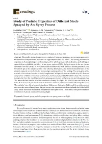 Study of Particle Properties of Different Steels Sprayed by Arc Spray Process