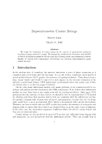 Supersymmetric Cosmic Strings