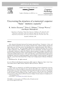 Uncovering the Structure of a Memorist's Superior ''Basic'' Memory