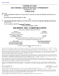 MURPHY OIL CORPORATION (Exact Name of Registrant As Specified in Its Charter)
