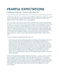 8-02-20 Hebrews 10-26-31 Transcript