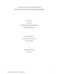 A System for Teaching Word Recognition Skills To