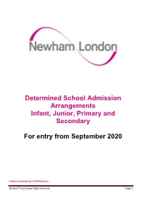Admissions Policy 2020-2021