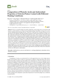 Composition of Phenolic Acids and Antioxidant Properties of Selected Pulses Cooked with Different Heating Conditions