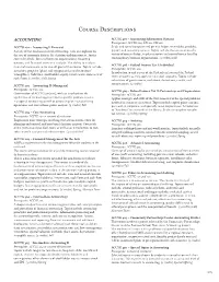 Course Descriptions