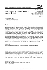 Geopolitics of Search