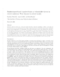 Reinforcement-Based Cognitive Biases As Vulnerability Factors