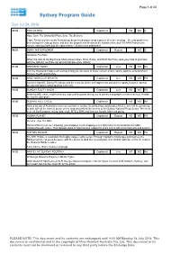 Sydney Program Guide