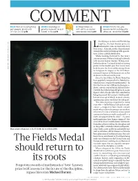 The Fields Medal Should Return to Its Roots