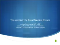 The Use of Telepsychiatry in Reducing Hospitalizations And