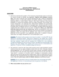 University of Maine System Digial Migration Services - RFP# 2016-62 ADDENDUM #01