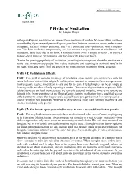 7 Myths of Meditation by Deepak Chopra