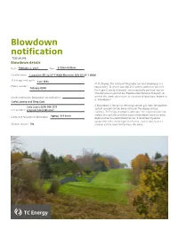 Blowdown Notification