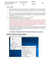 Creating a Bookmark/Link for the Portal(My.Cuw.Edu) ADDING a SHORTCUT for the DESKTOP