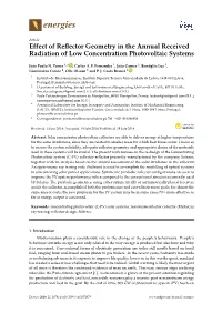 Effect of Reflector Geometry in the Annual Received Radiation
