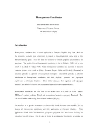 Homogeneous Coordinates