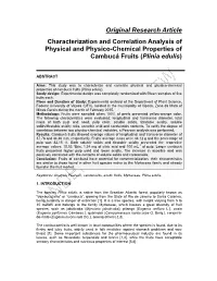Original Research Article Characterization and Correlation Analysis of Physical and Physico-Chemical Properties of Cambucá Frui