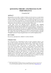 Queueing Theory and Process Flow Performance