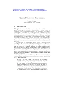Quine's Deflationary Structuralism