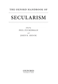 The Oxford Handbook of SECULARISM
