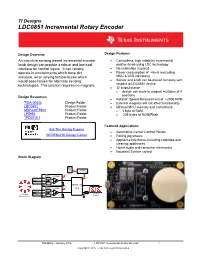 TI Designs LDC0851 Incremental Rotary Encoder
