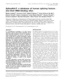 A Database of Human Splicing Factors and Their RNA-Binding Sites