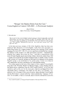 "Bringin' the Dunkey Down from the Carn:” Cornu-English in Context