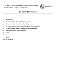 Final List of Participants