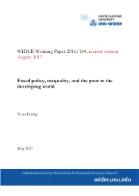 Fiscal Policy, Inequality and the Poor in the Developing World’