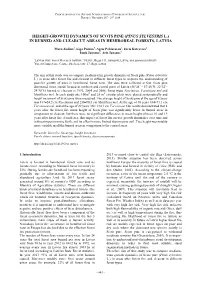 Height-Growth Dynamics of Scots Pine (Pinus Sylvestris L.) in Burned and Clearcut Areas in Hemiboreal Forests, Latvia