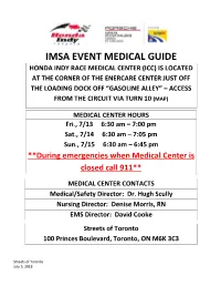 Imsa Event Medical Guide