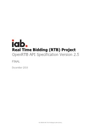 Openrtb API Specification Version 2.5