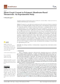 Short-Circuit Current in Polymeric Membrane-Based Thermocells: an Experimental Study