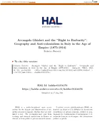 Arcangelo Ghisleri and the "Right to Barbarity": Geography and Anti