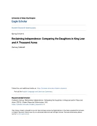 Comparing the Daughters in King Lear and a Thousand Acres