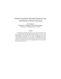 Dynamic Euclidean Minimum Spanning Trees and Extrema of Binary Functions