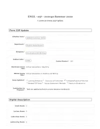 ENGL - 057 - 202040 Summer 2020