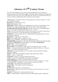 Glossary of 17Th Century Terms