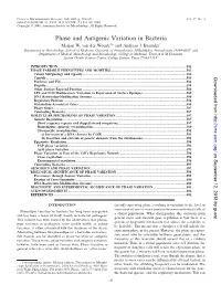 Phase and Antigenic Variation in Bacteria Marjan W