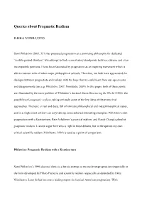 Queries About Pragmatic Realism