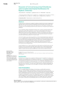 Resection of Cervical Juxtacortical Chondroma and Circumferential Spinal Stabilization for Kyphotic Deformity