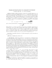 Stable Extrapolation of Analytic Functions