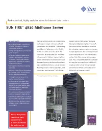 SUN FIRE™ 4810 Midframe Server