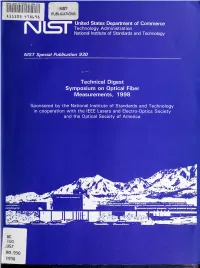 Technical Digest -- Symposium on Optical Fiber Measurements, 1998