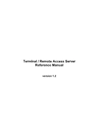 Terminal / Remote Access Server Reference Manual