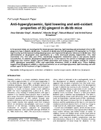 [6]-Gingerol in Db/Db Mice