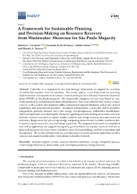 A Framework for Sustainable Planning and Decision-Making on Resource Recovery from Wastewater: Showcase for São Paulo Megacity